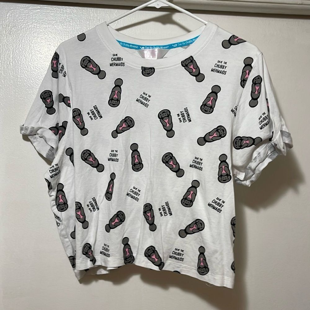 Chubby mermaids, save the chubby mermaids, crop top size extra large